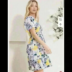 Oddi  Floral Maxi Dress 1xl  Boho Beach Romantic Dolman Sleeves Elastic waist